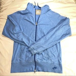 blue nike zip up hoodie